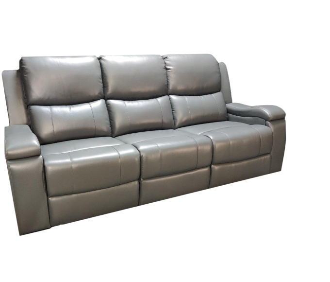 Manilla Grey Leather Gel Power Reclining Sofa